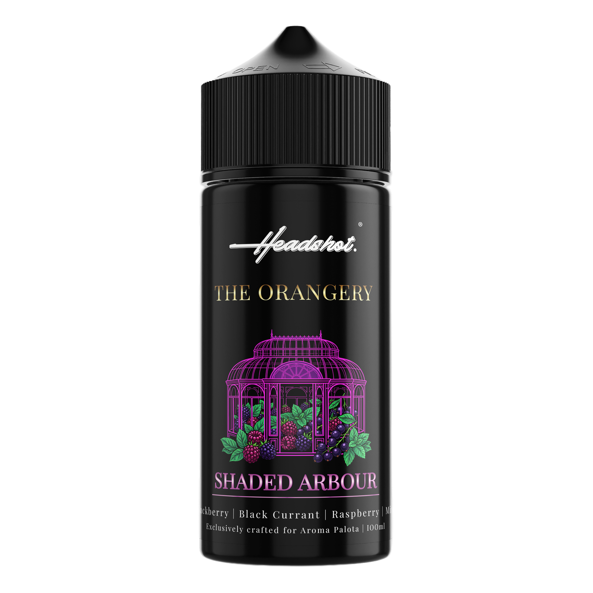 SHADED ARBOUR Blaubeere Granatapfel Brombeere Minze Ice Aroma von HEADSHOT, Flasche