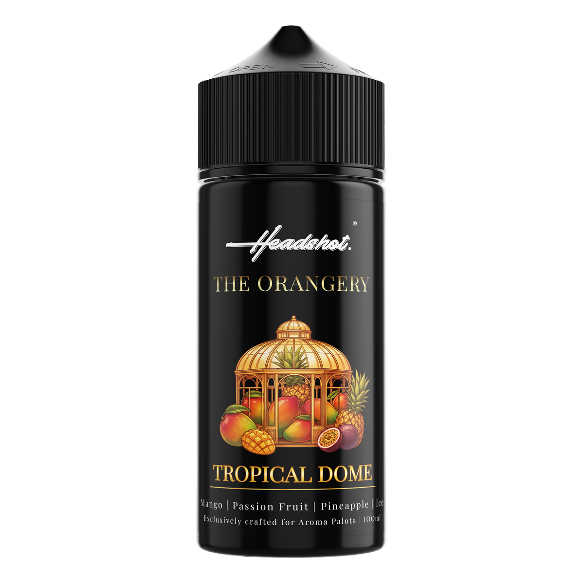TROPICAL DOME Orange Mango Maracuja Ananas Ice Aroma von HEADSHOT, Flasche