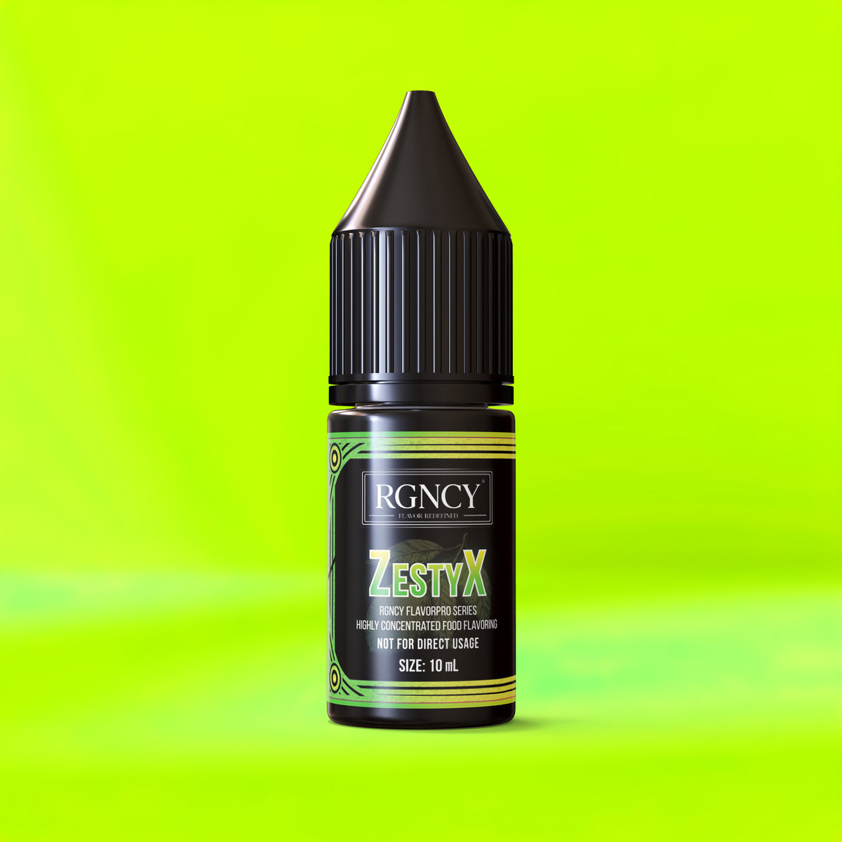 ZestyX Citrus-Aroma Flasche farbiger Hintergrund